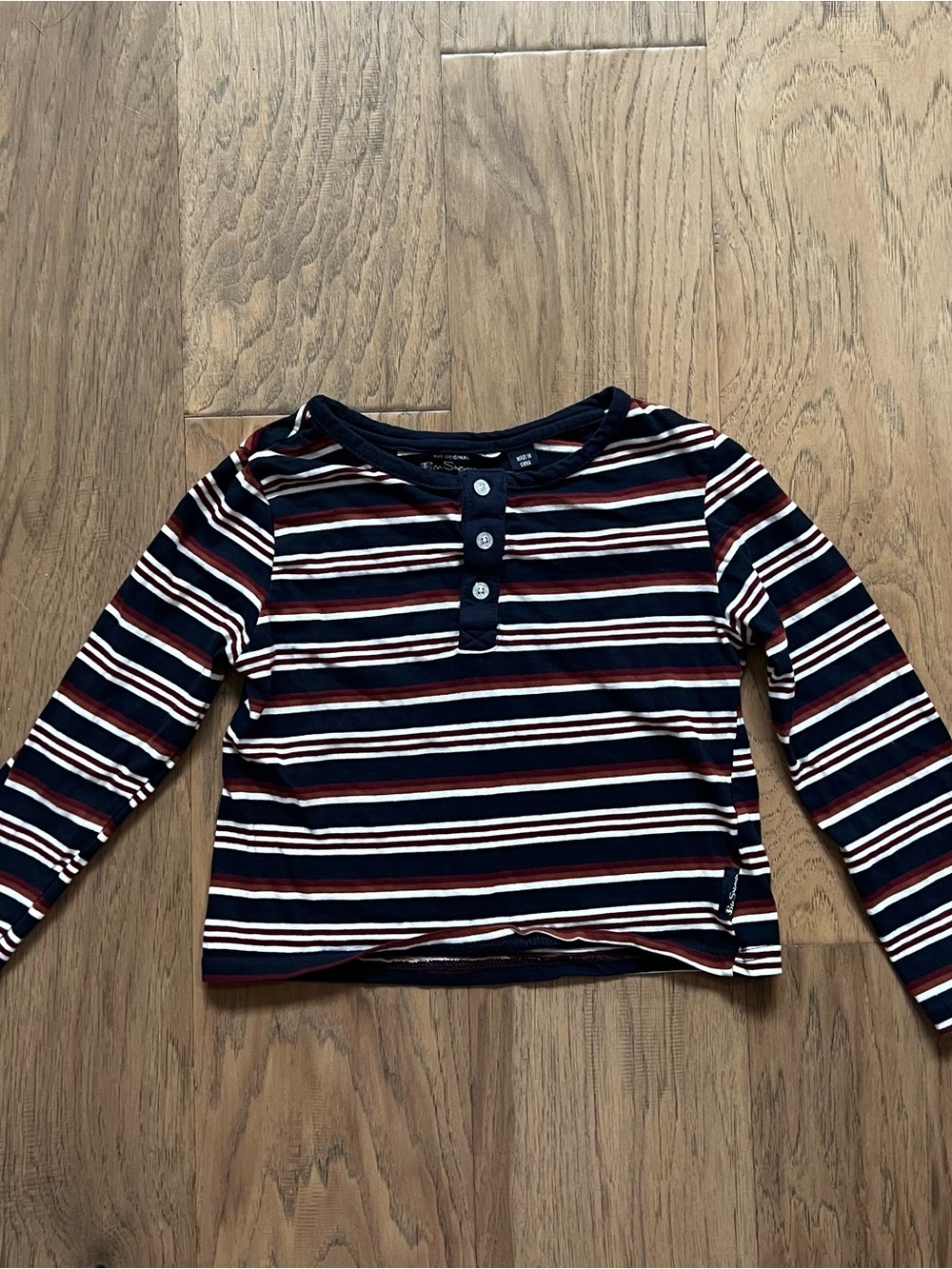 Ben Sherman Striped Long Sleeve Henley Sz 6